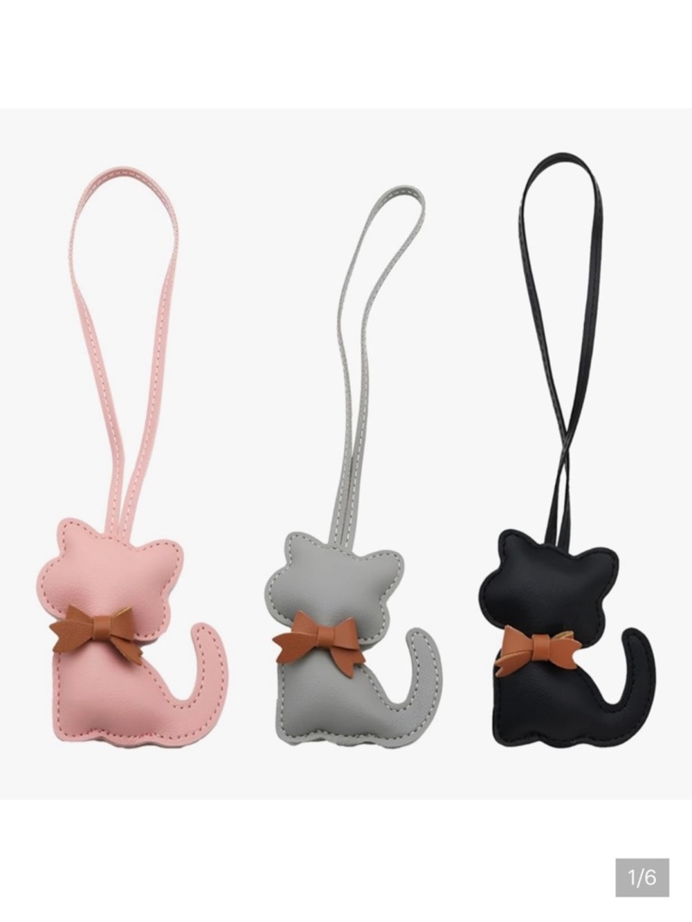 🆕3 Pack Cat Bag Charm Keychain–Adorable Leather Kitten Keychain